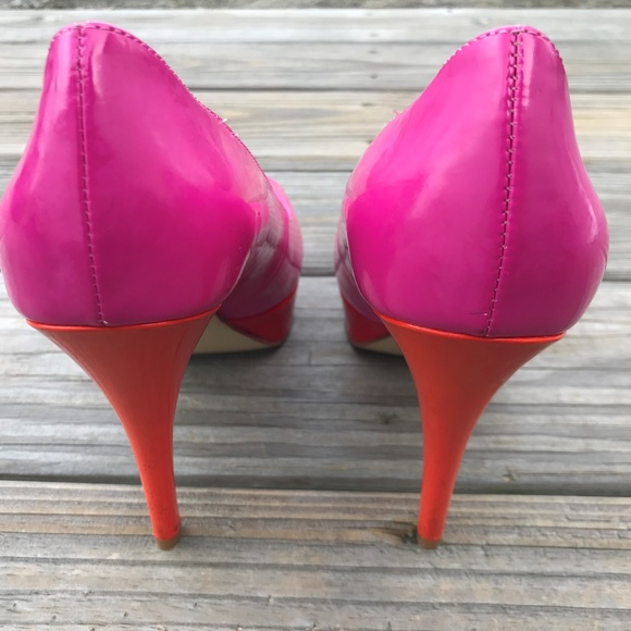 Marc Fisher Women Heels Shoes Open Toe Pink Red - Picture 6 of 8